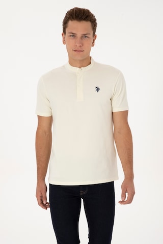 U.S. Polo Assn. Erkek Regular Fit Hakim Yaka Beyaz Tişört 50324794-VR013