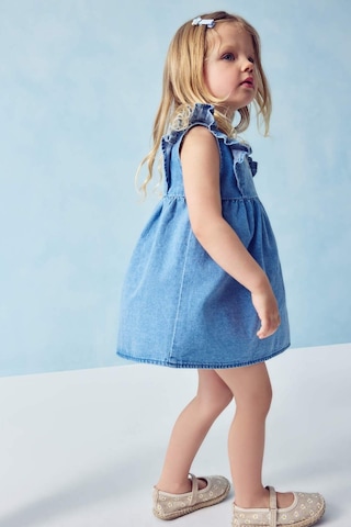 Defacto Ayıcıklı Kolsuz Jean Elbise Kız Bebek H2820a526smnm39 Mavi-nm39