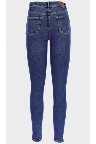 Judy Koyu Mavi Yüksek Bel Dizi Yırtıklı Skinny Jean Pantolon C 4521-195 Koyu Mavi