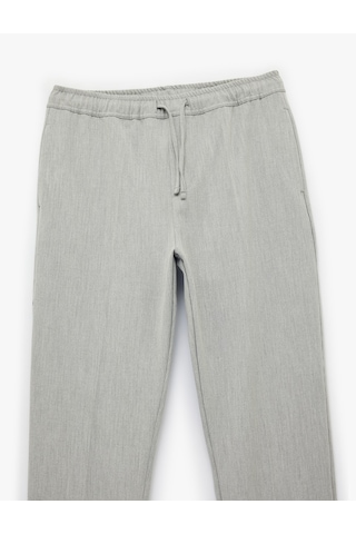 Koton Regular Fit Cepli Beli Bağcıklı Kumaş Pantolon Gri 6sam40014hw Gri