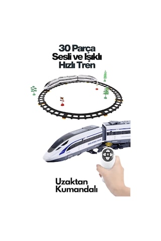 Welcomein Oyuncak Uzaktan Kumandalı 30 Parça Sesli Ve Işıklı 176 Cm Ray Uzunluğunda Hızlı Tren Seti