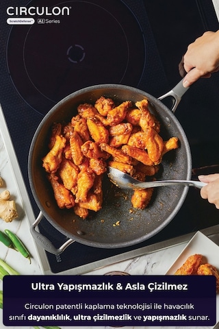 Circulon 34 Cm Wok Tava Gri
