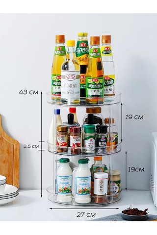 Imrun Dönen Üç Katlı Mutfak Ve Banyo Standı 210463780 Siyah Kristal