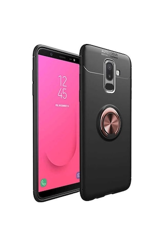 Samsung Uyumlu Galaxy A6 Plus 2018 Kılıf Yüzüklü Magnetli Ravel Case