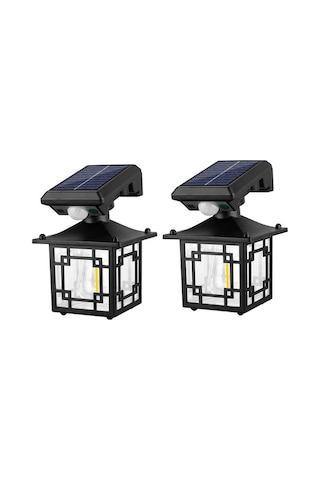 Novahub 2pcs Güneş Enerjili Duvar Lambası Ip65 Su Geçirmez Sokak Lambası Vücut Sensörü Yol Aydınlatma Bahçe Işıkları