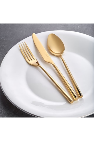 Jumbo 1001 Titanyum Gold 12 Kişilik 84 Parça Çatal Kaşık Bıçak Ta Gold
