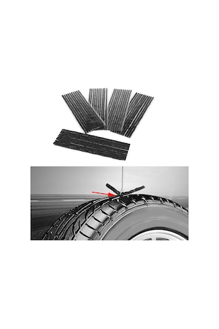 Tenfowee 50 Adet Siyah Lastik Tamir Şeridi 200mmx3.5mm - Camurlu Lastikler İçin Hızlı, Etkili Ve Sıcak/soğuk Dayanıklı Tamir