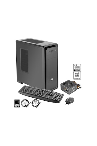 Green Pars Evo Skd 1x120mm 1x3.2 2x2.0 Usb Bilgisayar Kasası 350w 80+ Standart Sertifikalı Ups + Klavye + Mouse