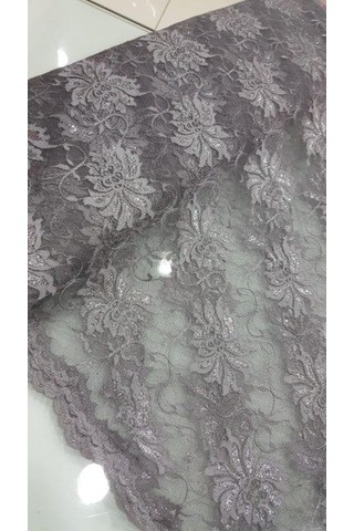 Dantel Güpür Cordone Elbiselik Bluzluk Abiyelik Antrasit Gümüş