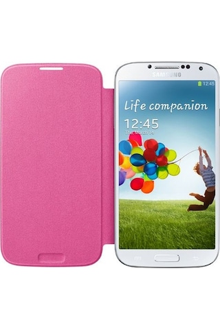 Galaxy S4 İ9500 İle Uyumlu Flip Cover Kılıf Pembe Ef-fı950bpegww