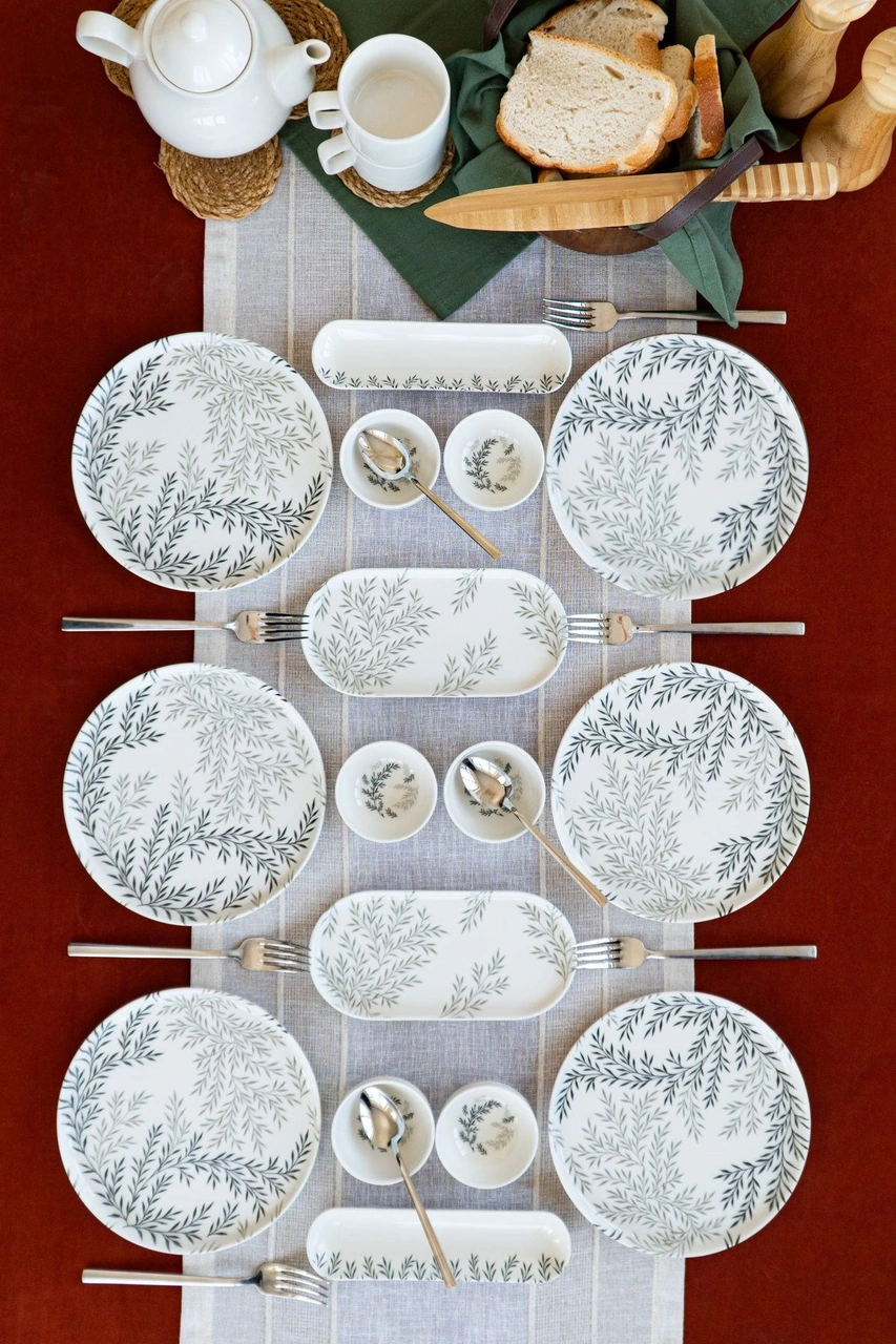 Nara 6 Kişilik 16 Parça Kahvaltı Takımı Kırık Beyaz