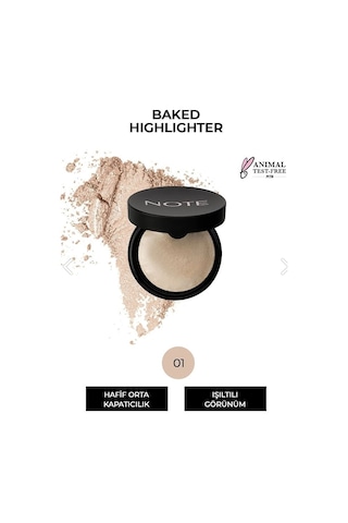 Note Cosmetics Baked Moon Light Highlighter 01