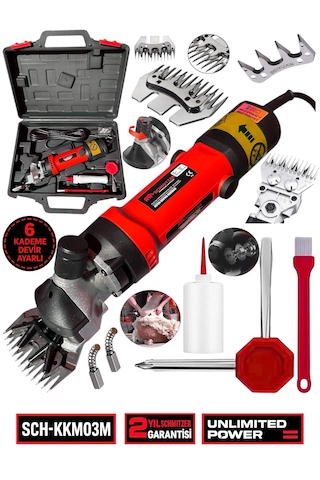 Schmıtzer Sch-kkm03k Pro Seri Metal Şanzuman Profesyonel Koyun Keçi Kırpma-kırkma Makinası 6 Kademe Devir Ayarlı