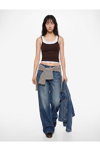 Koton U Yaka Kolsuz Slim Fit Basic Atlet Kahverengi 6sal30058ık Kahve