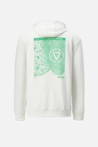 Oversızed Fıt Kapusonlu Ve Sırt Baskılı Sweatshırt Beyaz