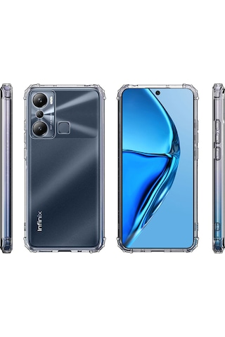 Zore İnfinix Hot 20i Kılıf Msra 2mm Anti Shock Silikon - Renksiz Renksiz
