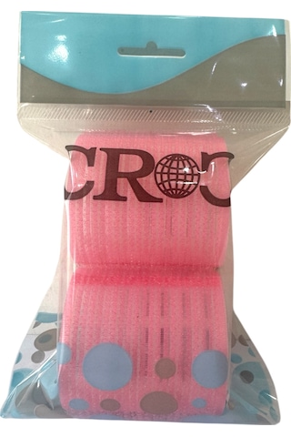 Croc 1230 Pembe Büyük Boy Bigudi 2li Cırtlı - Yapışkanlı Bigudi Pembe