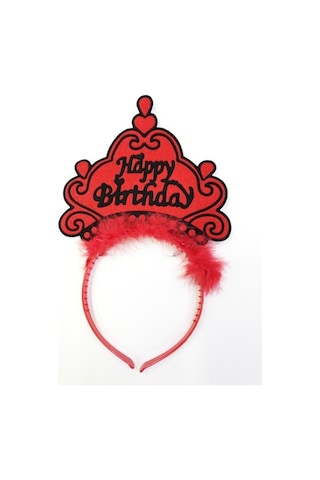 Happy Birthday Yazılı Neon Renk Taç 12 Adet Yetişkin