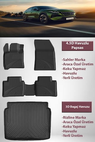 Sahler Peugeot 408 Mhev 2025 Ve Sonrası 4.5d Paspas Rzline 3d Bagaj Havuzu Sahler Peugeot 408 Mhev 2025 Ve Sonrası 4.5d Paspas Rzline 3d Bagaj Havuzu