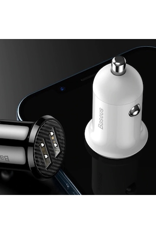 Baseus Grain Pro Dual Usb 4.8A Max Çıkışlı Hızlı Araç Şarj Başlık