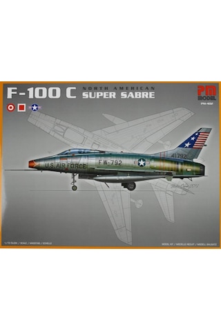 North American F-100 C Super Sabre Pm Model Avcı-bombardıman Uçağı Demonte Plastik Maketi