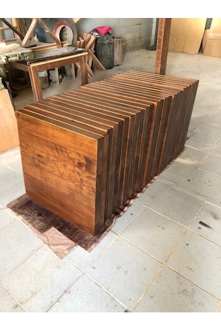 Kütük Cafe Masası Üstü Tablası 60 X 60 Cm Çok Renkli