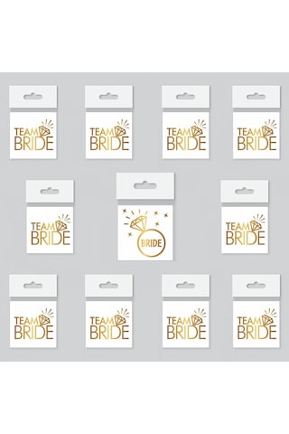 Bride To Be 1 Bride 10 Team Bride Gold Renkli Geçici Dövme Model 2