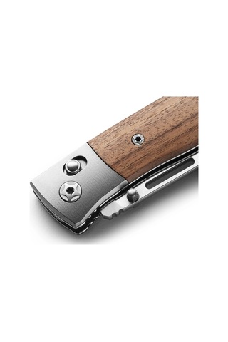 Lionsteel Nini Santos Wood - Titanium Bolster Kamp Çakı Kahverengi