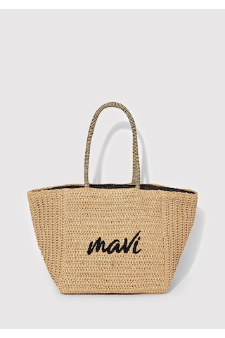 Mavi - Mavi Logo Hasır Çanta 1913061-70185 Bej