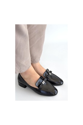 Look Shoes Owes Siyah Cilt Topuklu Ayakkabı Siyah