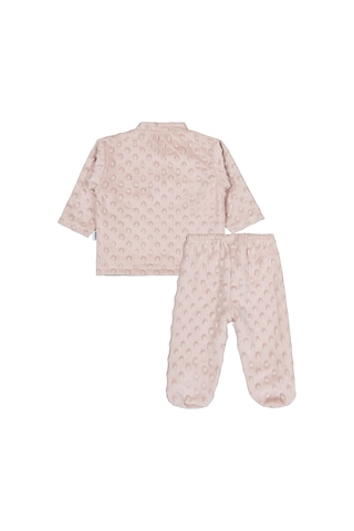 Albimini Kız Ayı Tavşan Nakış Patikli 2li Pijama Takım 1-6 Ay - Kahve