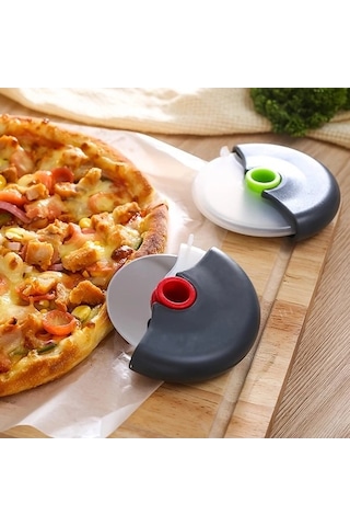 Trendooze Kırmızı Çıkarılır Yıkanabilir Çelik Pizza Kesici Kılıflı Kırmızı Kırmızı
