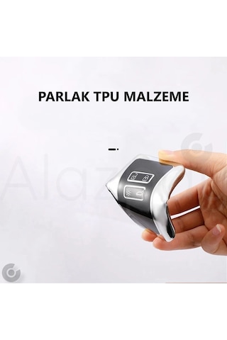 Renault Clio 5 Megane E-tech Austral Koleos Kadjar Captur Zoe Parlak Tpu Anahtar Kılıfı Krom Siyah
