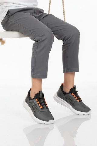 Walkway Füme Turuncu Fileli Hafif Esnek Unisex Çocuk Spor Ayakkabı 9060 Motano F Füme - Turuncu