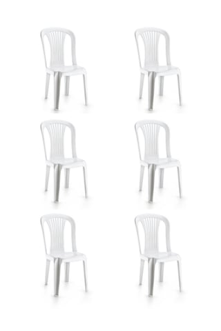 Holiday Nostalji Sandalye 6'lı Set Beyaz
