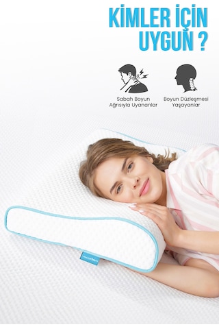 Viscofoam Boyun Destekli Ortopedik Yastık Visco Yastık 57x37x10-7cm