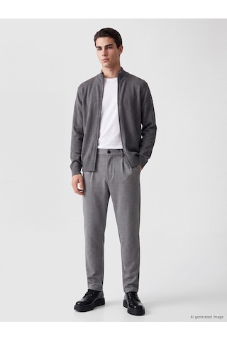 Lcwaıkıkı Classic Gri Regular Fit Dik Yaka Erkek Triko Hırka