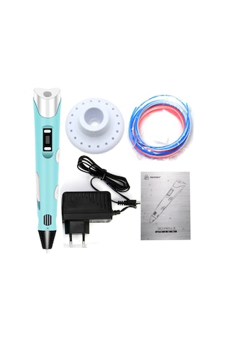 Mavi 3D Kalem Yazıcı+25 Renk 100 Metre (25X4Metre) Pla Filament