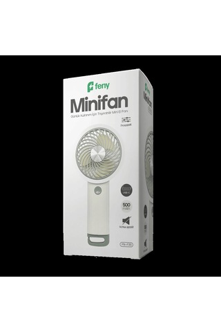 Feny Fn-f35 Beyaz-gri 3 Kademeli Hız Kancalı Elde Kullanım Dahili 500mah Bataryalı Type-c Şarj Girişli Vantilatö