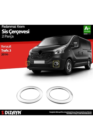 S-Dizayn  Renault Trafic Krom Sis Farı Çerçevesi 2 Prç. 2014 Üzeri