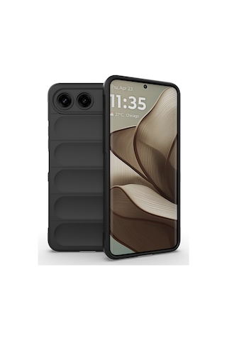 Tecno Spark 40 5g Kılıf Esnek Tpu Oyuklu Arka Yüzey Tasarımlı Zore Etnik Silikon Kapak Siyah