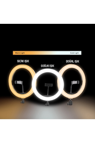 Juo Mj20 RGB Ring Light 20Cm Led Video Işığı Ayak Dahil