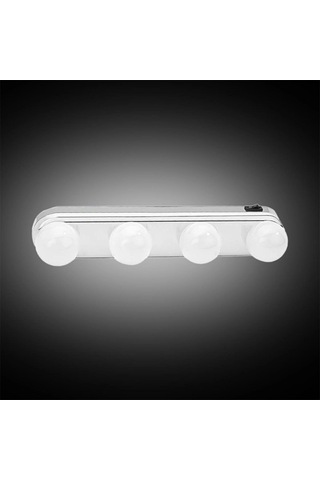 Kablosuz Parlak Banyo Stüdyo Makyaj Aynası Işığı Pilli Vantuzlu Taşınabilir 4 Led Ampul Bx40 Renkli