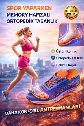 Memory Hafızalı Ortopedik Tabanlık Spor Tabanlık Konfor Yürüyüş Mt7038