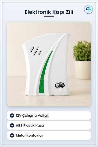 Elektronik Kapı Zili 12v Kompakt Abs Gövdeli Metal Kontaklı Ev Ap