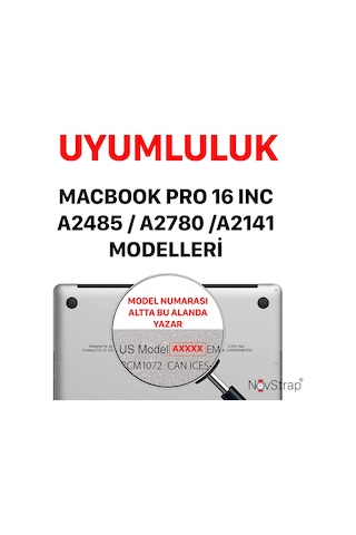 Novstrap Apple Uyumlu MacBook Pro 16 İnç M1 M2 A2485 A2780 A2141 İle Touchpad Trackpad Koruyucu Film
