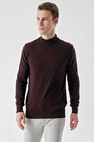 Morven Erkek Mor Basic Yarım Balıkçı Yaka Dynamic Fit Rahat Kesim Triko 25kc017002309 Mor
