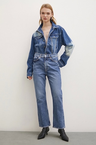 Never More Yüksek Bel Boru Paça Jean Mavi Mavi