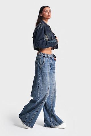 Itsbasic Kadın T.kot Rengi Palazzo Fit Tasarım Denim Jean Kırmızı