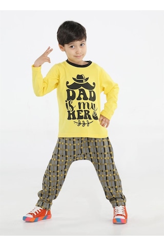 Casabony My Dad Ekose Erkek Çocuk Pantolon + T-shirt Takım-desenli